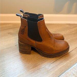 Stylish Brown Leather Ankle Booties